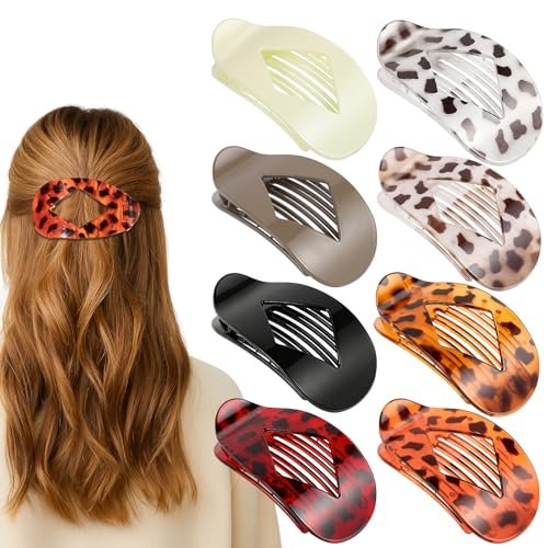 obeoby 8 pcs flat claw clips for women, strong hold french fla...