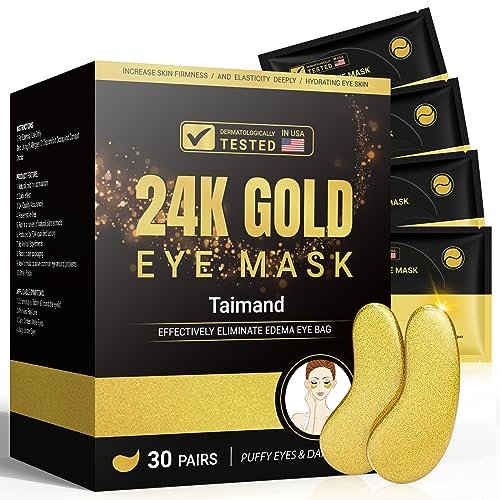 taimand under eye patches , 24k gold under eye mask for puffy...