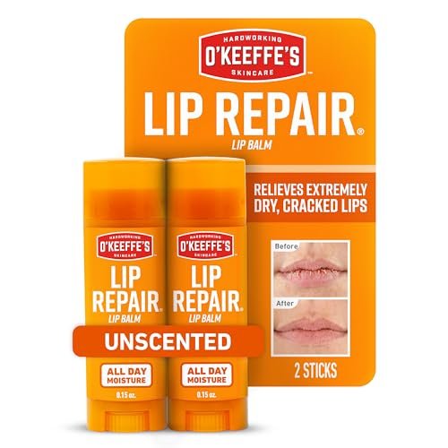 o'keeffe's lip repair unscented lip balm for dry, cracked lips...