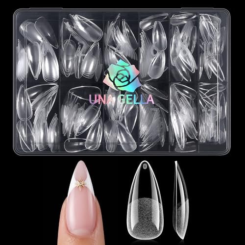 una gella medium stiletto nail tips, pre etched stiletto press...
