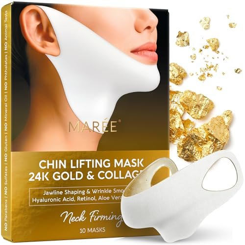 maree chin strap v line lifting mask 24k gold face & neck li...