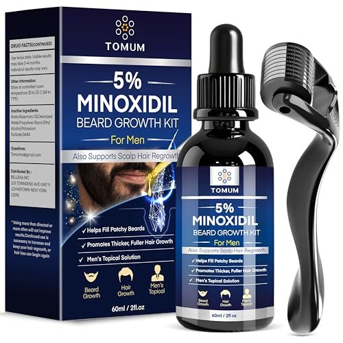 tomum 5% minoxidil beard growth kit for men – hair & beard reg...