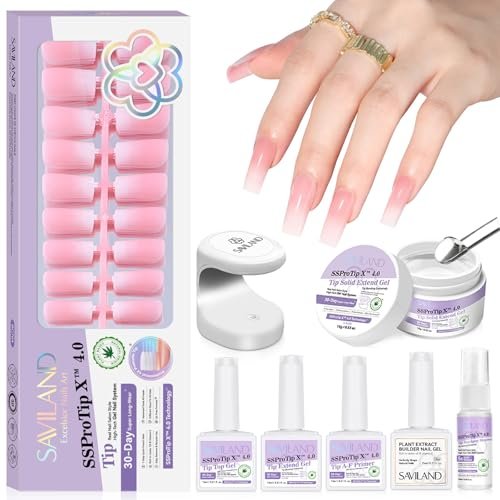 saviland press on nails for women: with builder gel for nails...