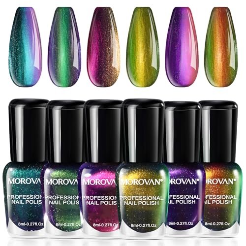 morovan fingernail nail polish set: holographic metallic ombre...