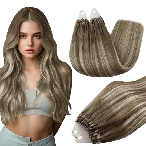 full shine micro hair extensions human hair brown and blonde m...