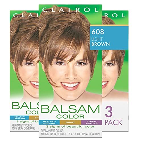 clairol balsam permanent hair dye, 608 light brown hair color