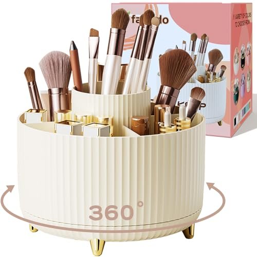 fanado 360° rotate makeup brush holder organizer, makeup organ...