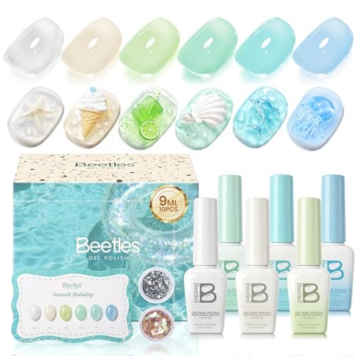beetles summer voyage jelly gel nail polish set 9ml 6 colors...