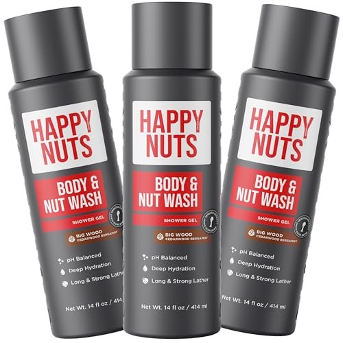 happy nuts big wood body and nut wash moisturizing men's sho...
