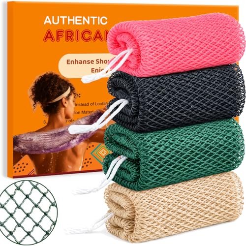 african net sponge authentic, 4 pieces african exfoliating net...
