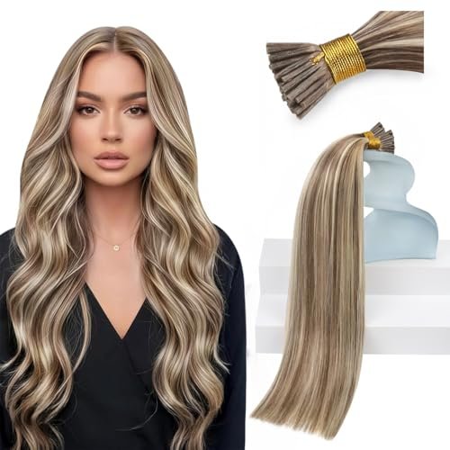 sunny hair i tip hair extensions human hair light brown highli...