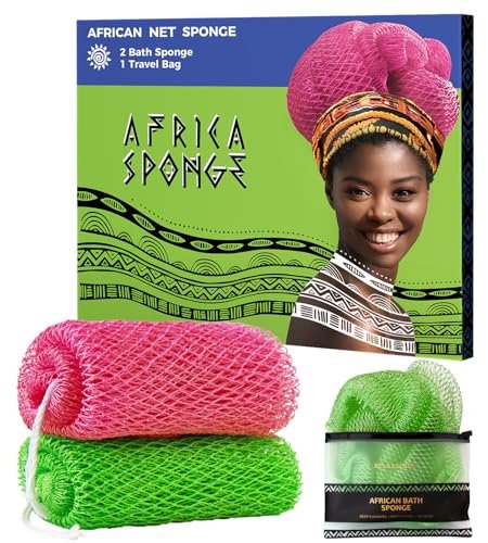 african net sponge authentic 2 pieces exfoliating body scrub...