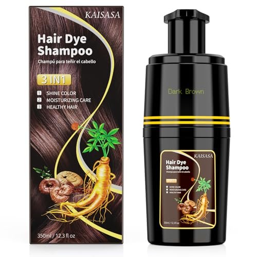 kaisasa dark brown hair dye shampoo 3 in 1, hair color shampoo...
