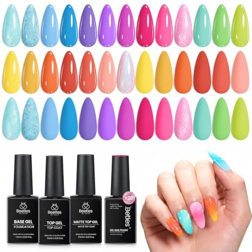 beetles summer gel polish set 20 colors neon pearl blue gree...