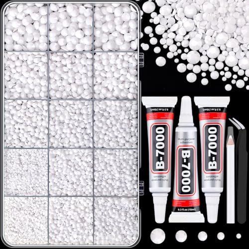 16000pcs resin rhinestones with tweezers for crafting, white 2...
