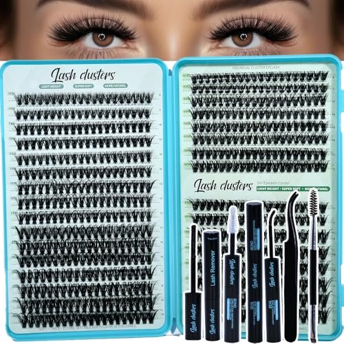 wispy lash clusters kit 640pcs eyelash cluster extensions curl...