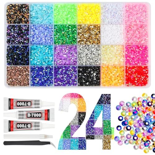 33000pcs resin jelly rhinestones for bedazzling, 24 colors 3mm...