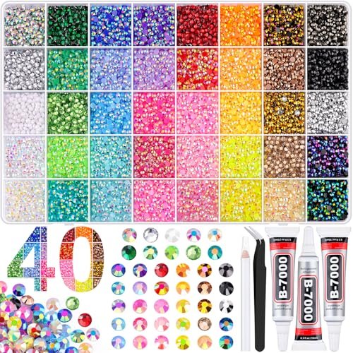 20000Pcs Resin Jelly Rhinestones for Bedazzling, 4mm Mixed-Col... 20000pcs resin jelly rhinestones for bedazzling, 4mm mixed col...