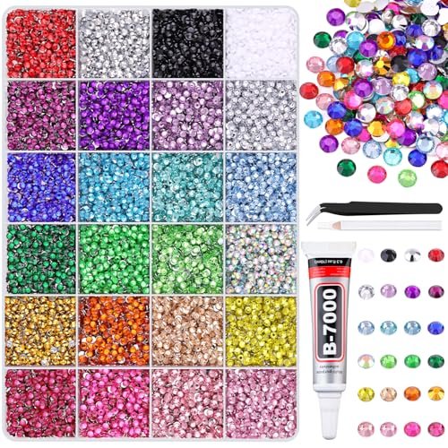 24000pcs resin rhinestones for crafting with tweezers, multico...