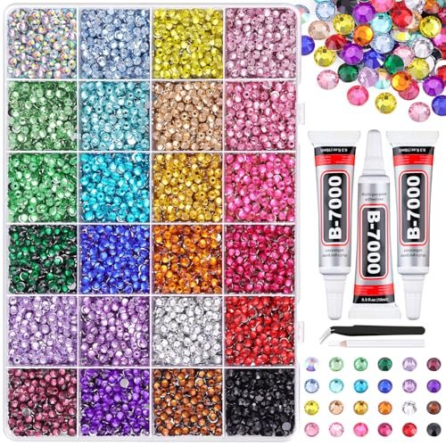 12600pcs resin rhinestones for bedazzling with tweezers, multi...