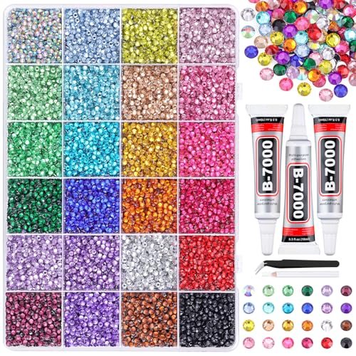 24000pcs resin rhinestones for bedazzling with tweezers, multi...