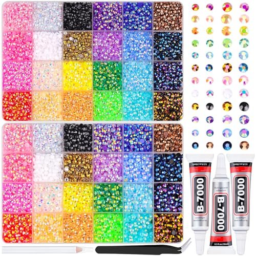 2 boxes jelly rhinestones for bedazzling, 24500pcs 4mm&5mm mul...