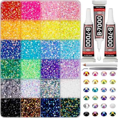 17000pcs rhinestones for bedazzling, 4mm bedazzler kit with fl...