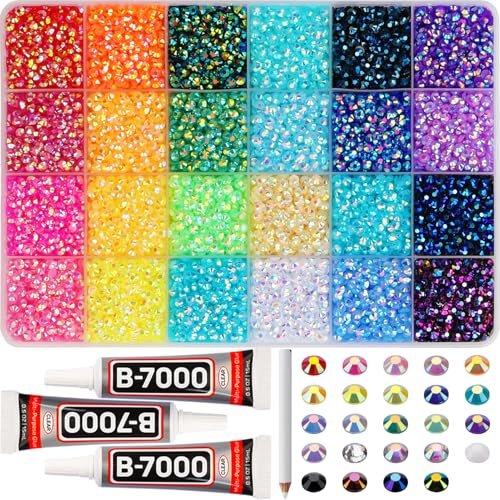 17000pcs resin rhinestones for bedazzling crafting, 4mm jelly...