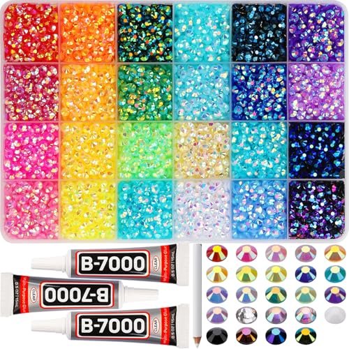 9000pcs resin rhinestones for bedazzling crafting, 5mm jelly c...