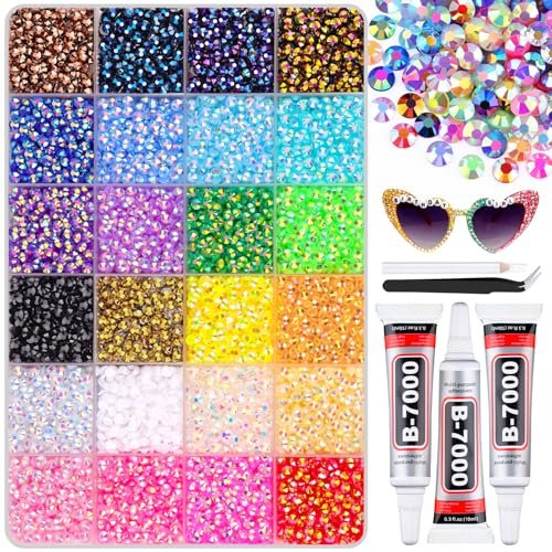 12600pcs resin rhinestones with b7000 jewelry glue for craftin...