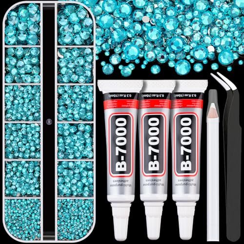 resin rhinestones for crafting with b7000 jewelry glue, 1 box...