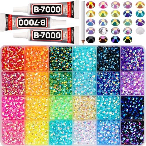 9000pcs 5mm rainbow jelly colored rhinestones gems bedazzling...