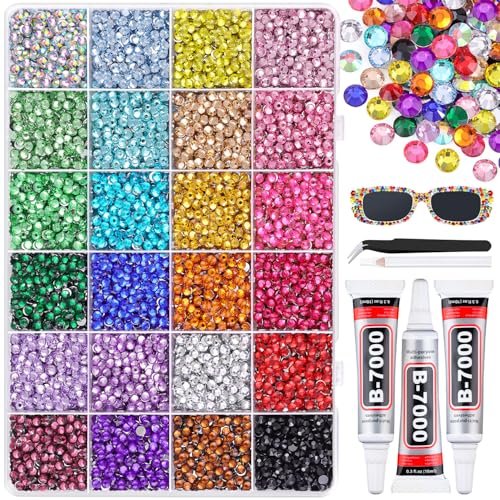 12600pcs resin rhinestones for bedazzling with 3pcs b7000 jewe...