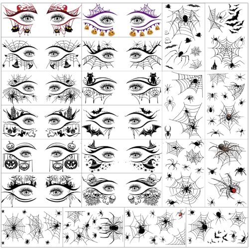 hotoyannia 22 sheets 110 pcs halloween face temporary tattoos...