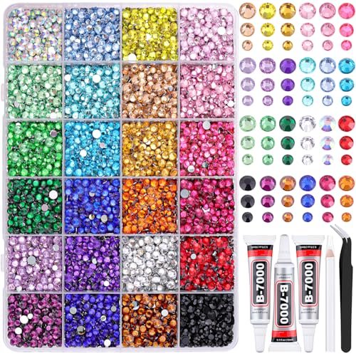 resin rhinestones for bedazzling with tweezers, 12000pcs multi...