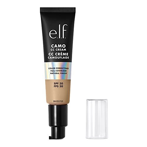 e.l.f. camo cc cream, spf 30 color correcting medium to full c...