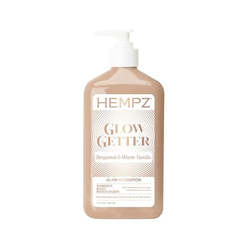 hempz glow getter body lotion, hydrating moisturizer with shim...