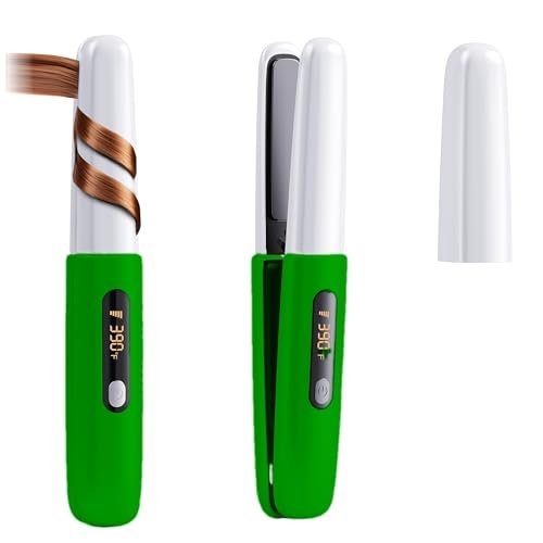 cordless hair straightener curler 2 in 1 ceramic flat iron min...