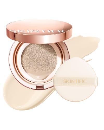 skintific full coverage cushion foundation #13w cream| satin g...