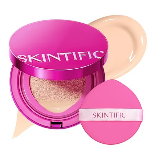 skintific pink glow cushion foundation #1cn cool vanilla| medi...