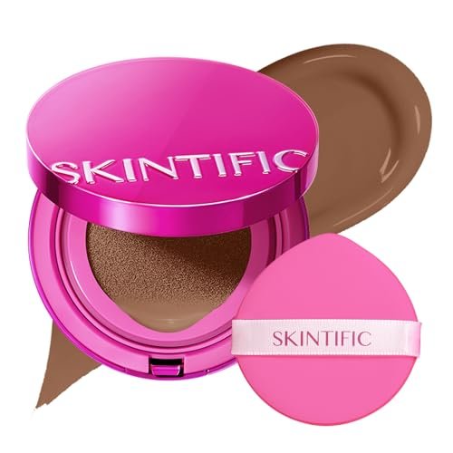 skintific pink glow cushion foundation #09n natural cocoa| med...