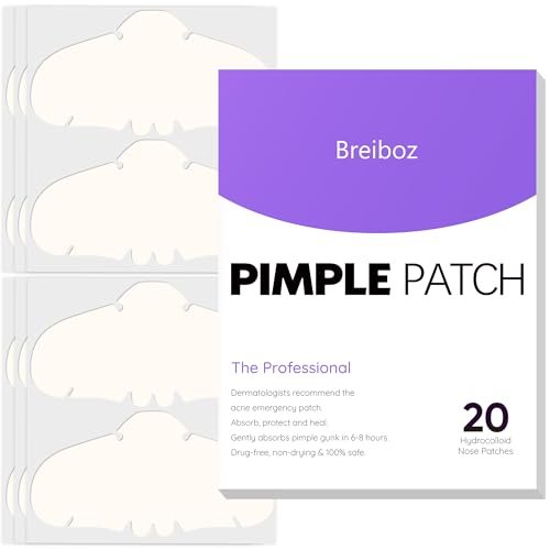 breiboz pimple patches for nose, nose pore patches, xl hydroco...