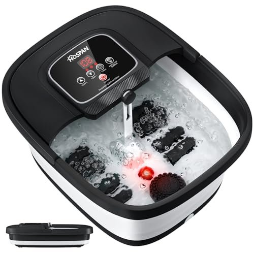 HOSPAN Collapsible Foot Spa with Heat, Bubble, Red Light, and... hospan collapsible foot spa with heat, bubble, red light, and...