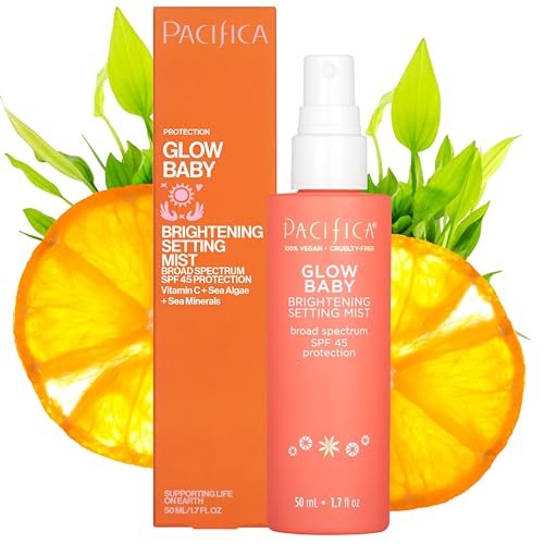 pacifica setting spray glow baby brightening mist, broad spect...