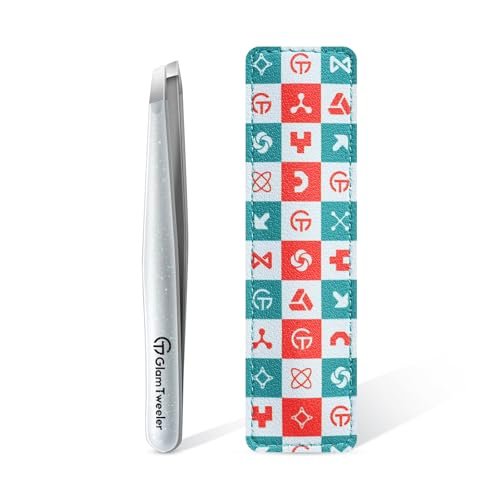 Expert Slant Tip Tweezers with Leather Case, GlamTweeler Sharp... expert slant tip tweezers with leather case, glamtweeler sharp...