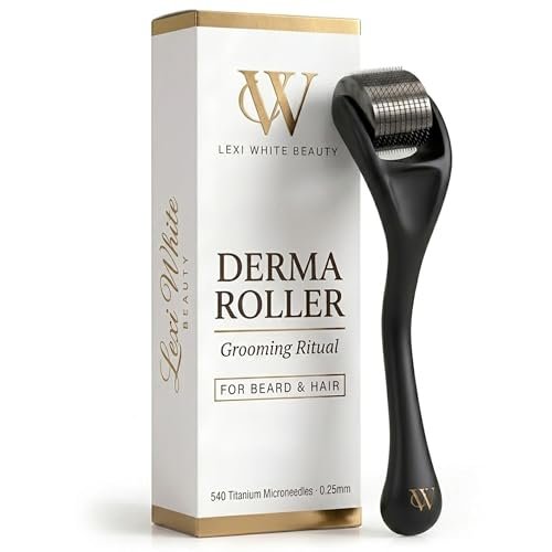 derma roller for beard & scalp men 540 precision titanium mi...