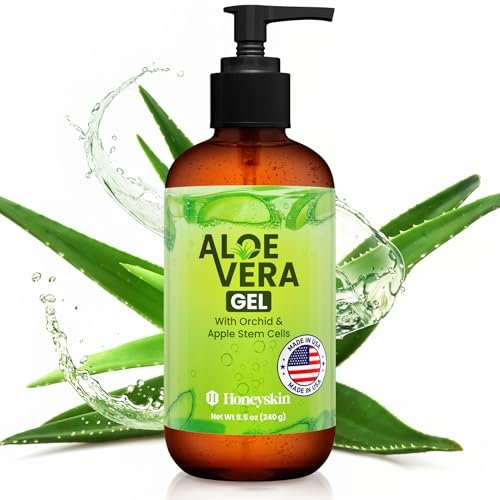 honeyskin soothing aloe vera gel made in the usa with natural...