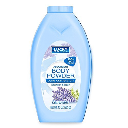 lucky super soft cornstarch body powder, lavender, 10 ounce