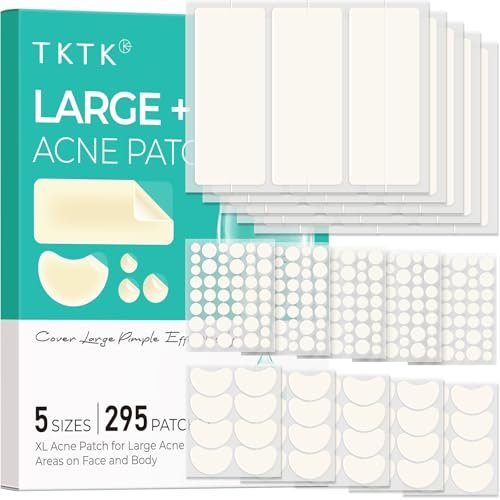 TKTK Large Pimple Patches for Face, 68 x 27 mm XL Hydrocolloid... tktk large pimple patches for face, 68 x 27 mm xl hydrocolloid...