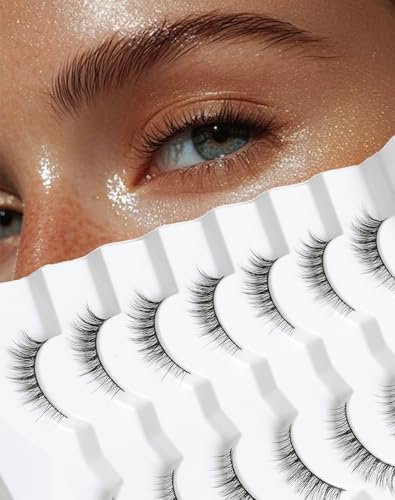 short cat eye lashes wispy fake lashes natural demi wispies ey...